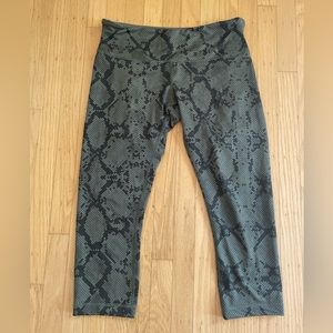 Lululemon - Green Pixel Animal Print Cropped Leggings